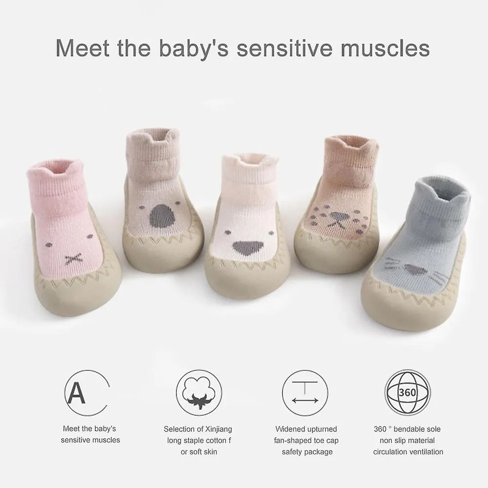 BABY TODDLER BAREFOOT FLOOR SOCKS ANTI SLIP SLIPON INDOOR COTTON SOFT SHOES