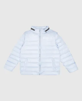 Balmain Children's blue down jacket with a logo