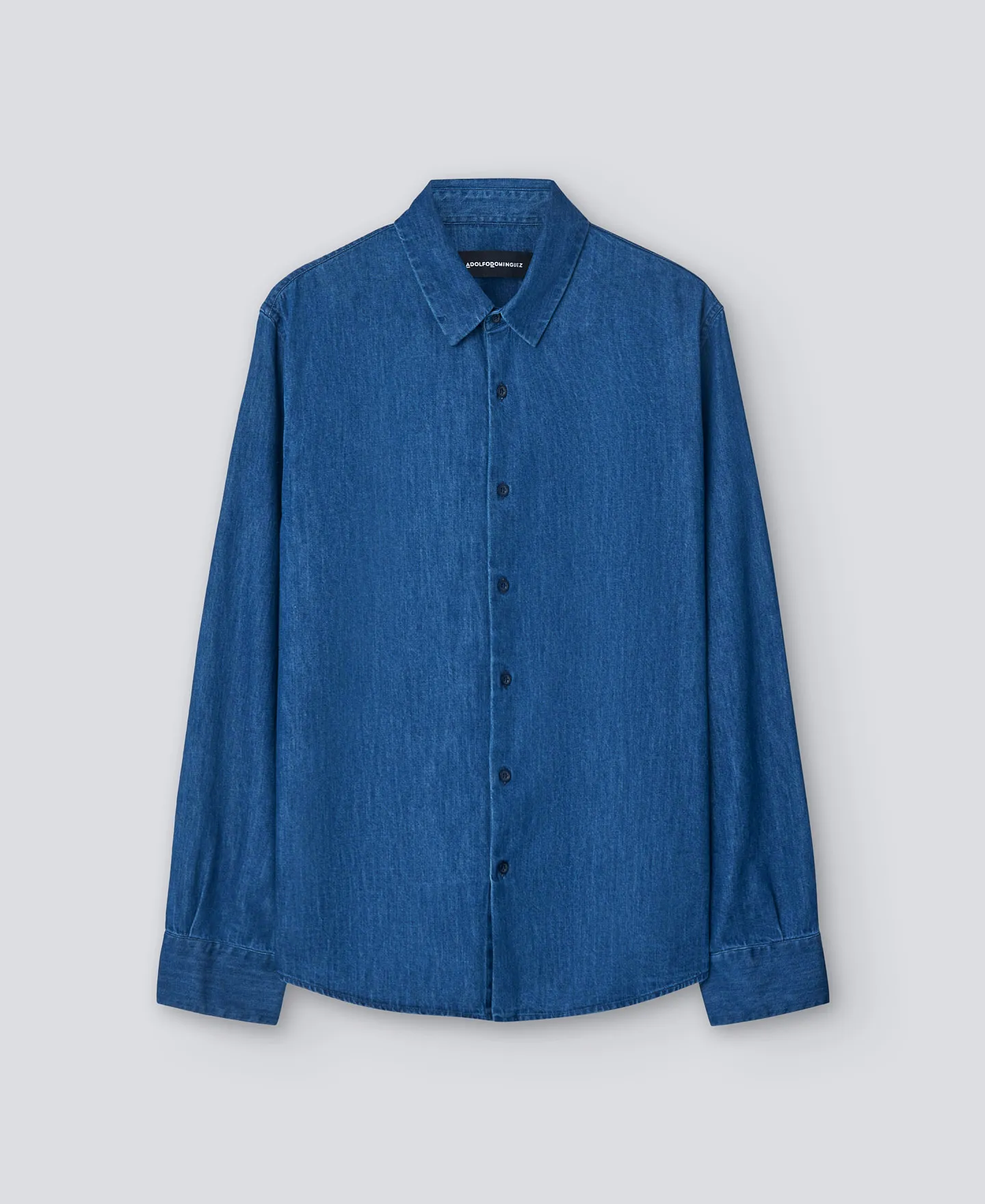 Blue cotton denim shirt man