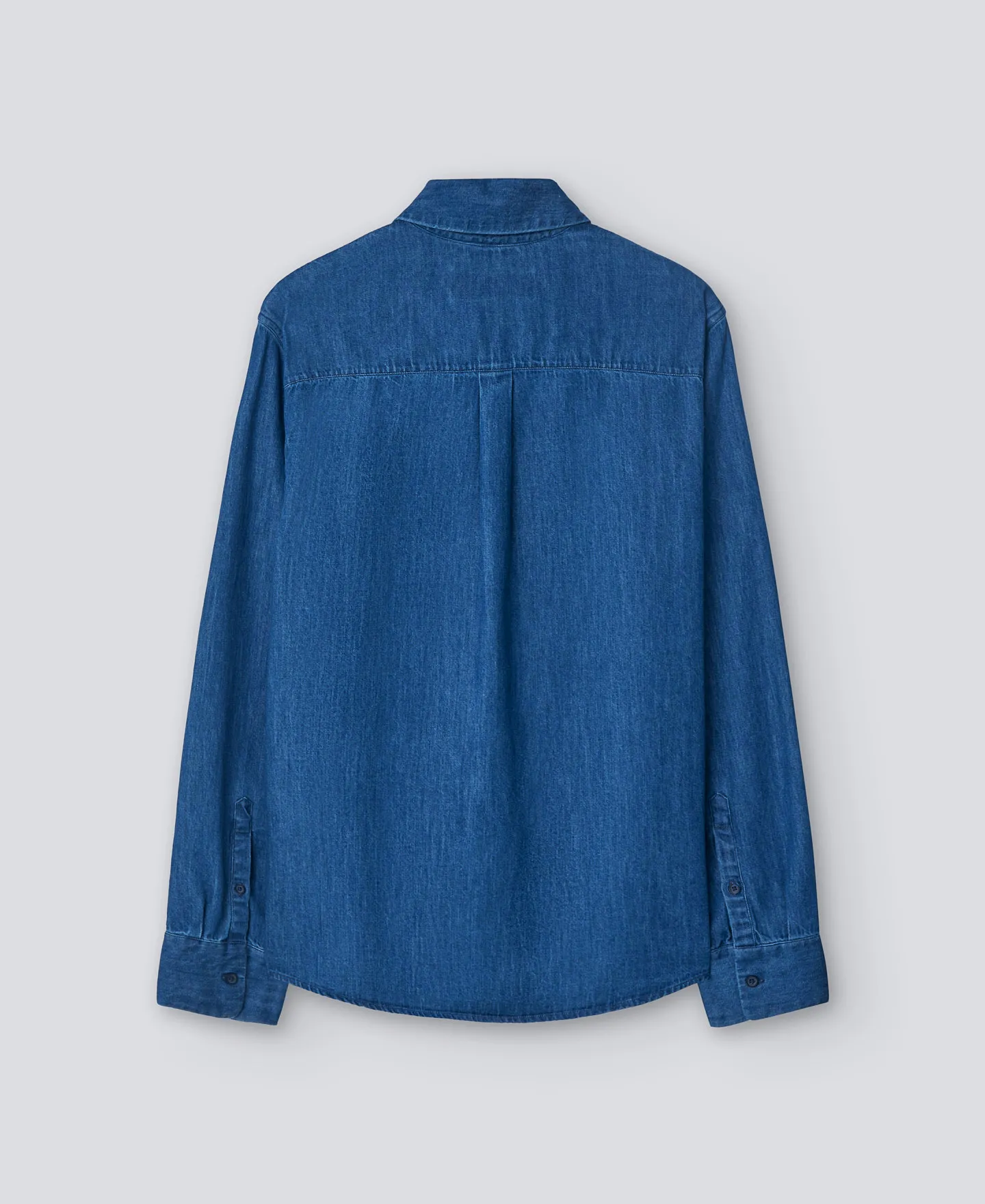 Blue cotton denim shirt man