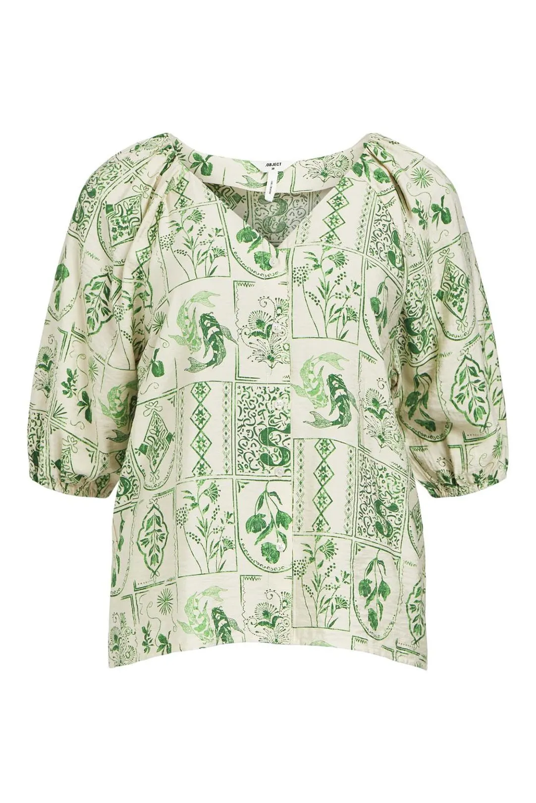 BLUSA ESTAMPADA MUJER OBJELI VERDE