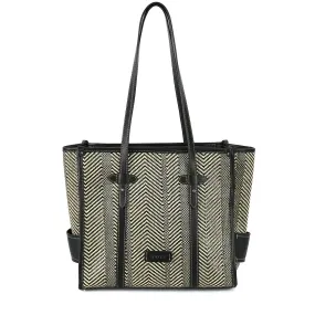 Bolso Binnari mujer shopper Violeta negro y beige Cnp19240