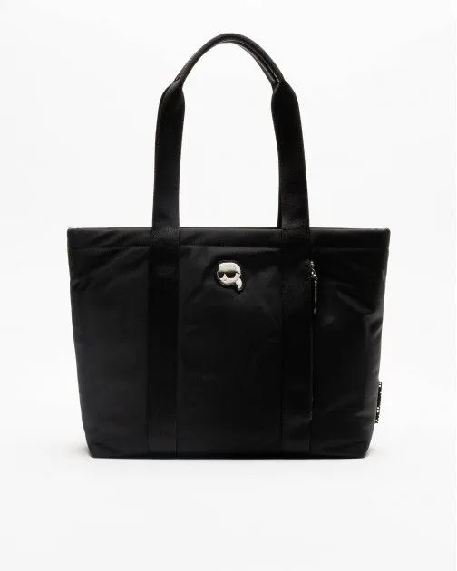 Bolso de hombro Karl Lagerfeld K/Ikonik 2.0 Nylon Zip Tote Negro