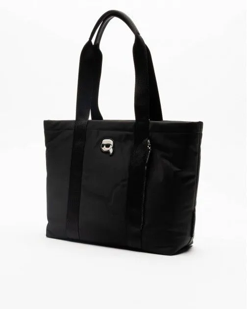 Bolso de hombro Karl Lagerfeld K/Ikonik 2.0 Nylon Zip Tote Negro