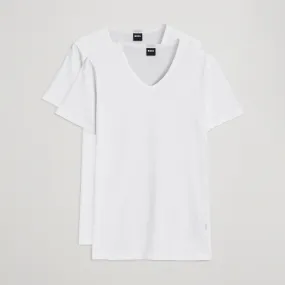 BOSS BLACK 2-Pack V-Neck Slim Fit T-Shirt White