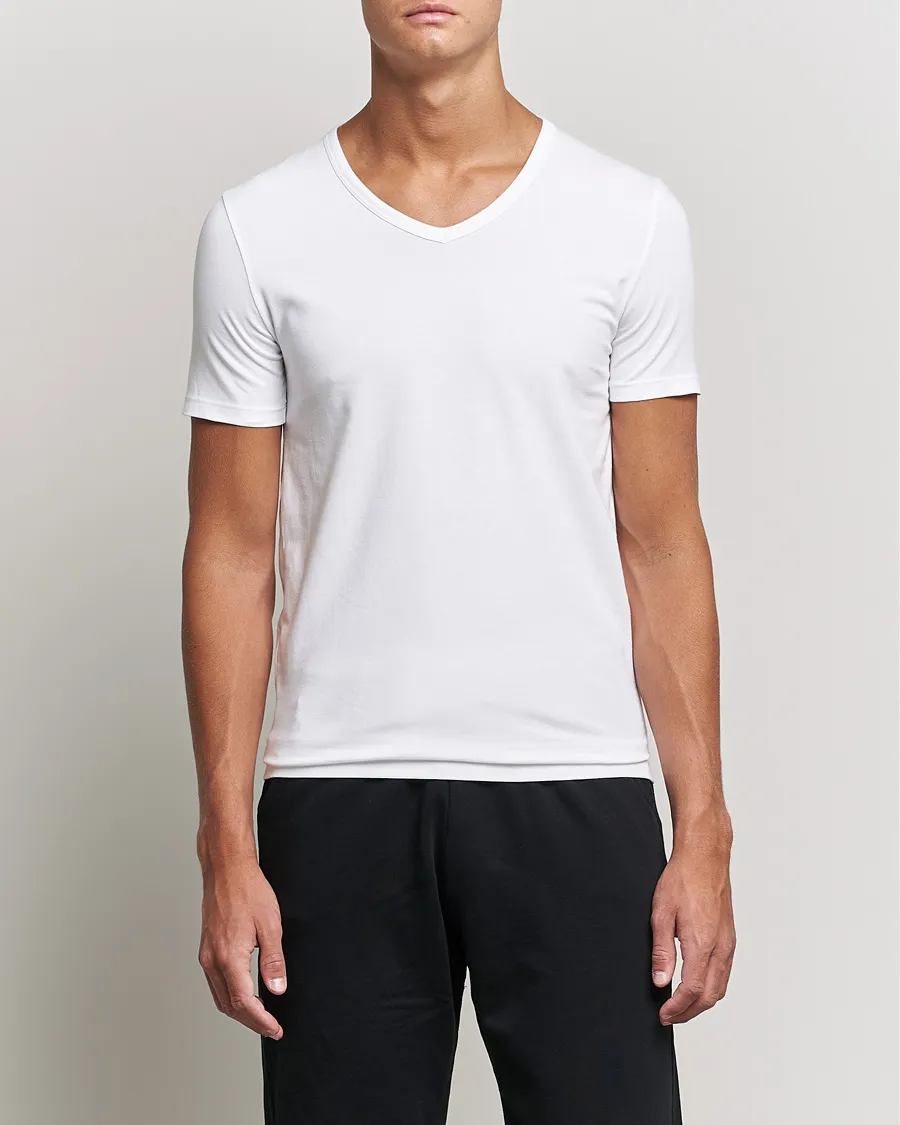 BOSS BLACK 2PACK VNECK SLIM FIT TSHIRT WHITE