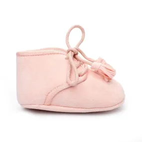 Botitas Bebe Rosa Sin Suela Cordones