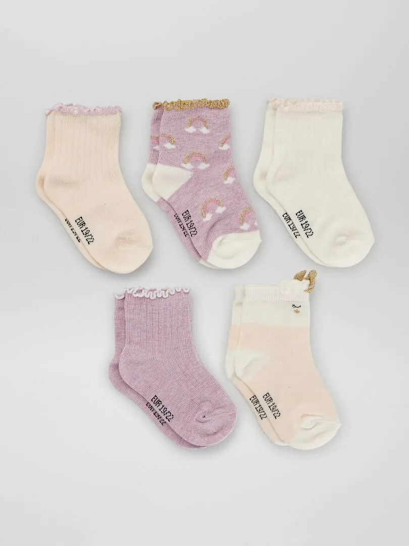 Calcetines de fantasía  - Pack de 5 - ROSA