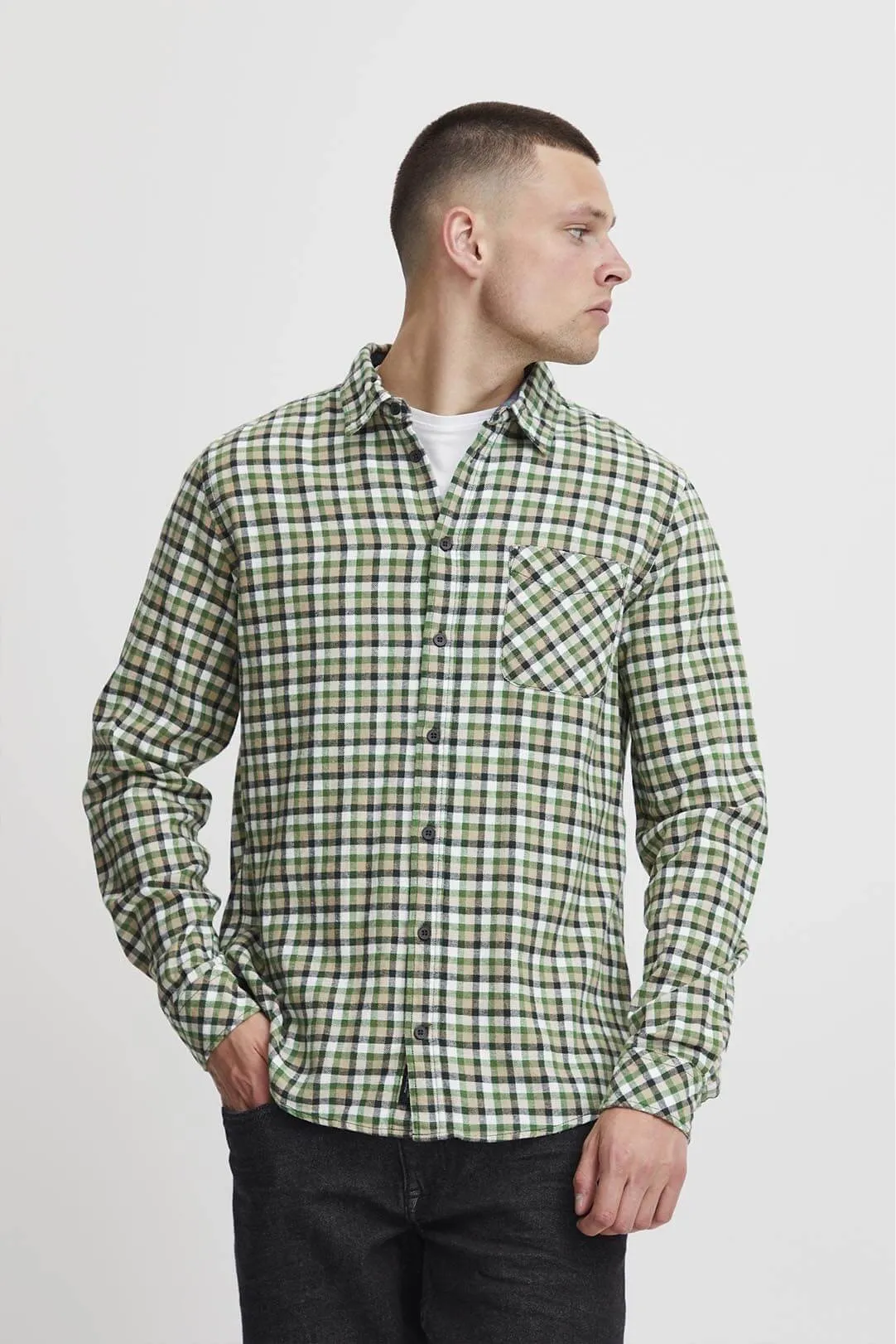 CAMISA HOMBRE CUADROS VERDE DUCK