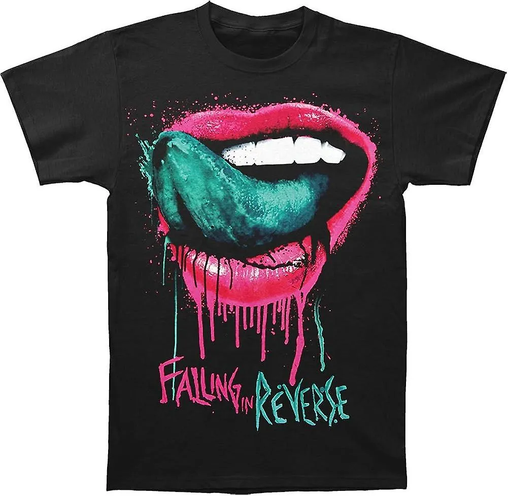 Camiseta Falling in Reverse Labios Hombre Negro