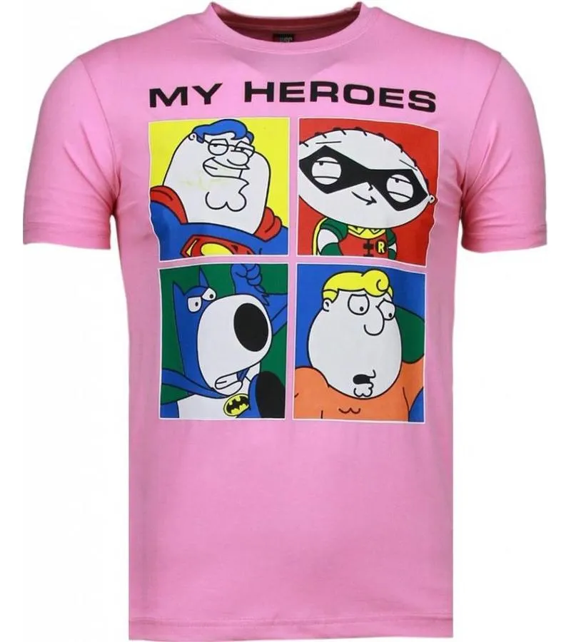 Camisetas - Super Family - Rosado