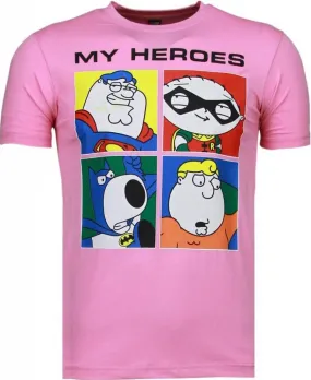 Camisetas - Super Family - Rosado