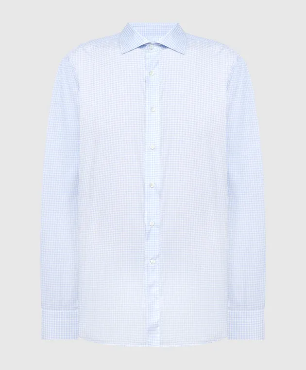 Canali Blue checked shirt