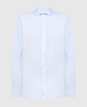 Canali Blue checked shirt