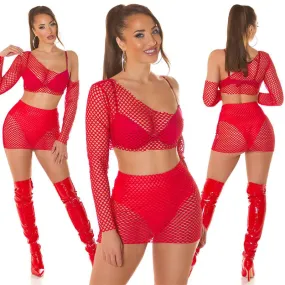 Conjunto dos piezas de red rojo