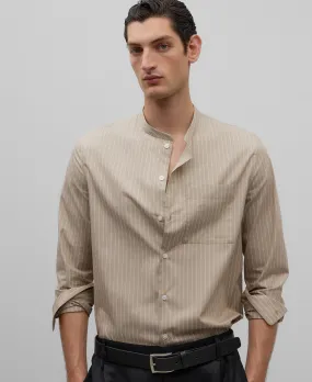 Cotton mandarin collar shirt man