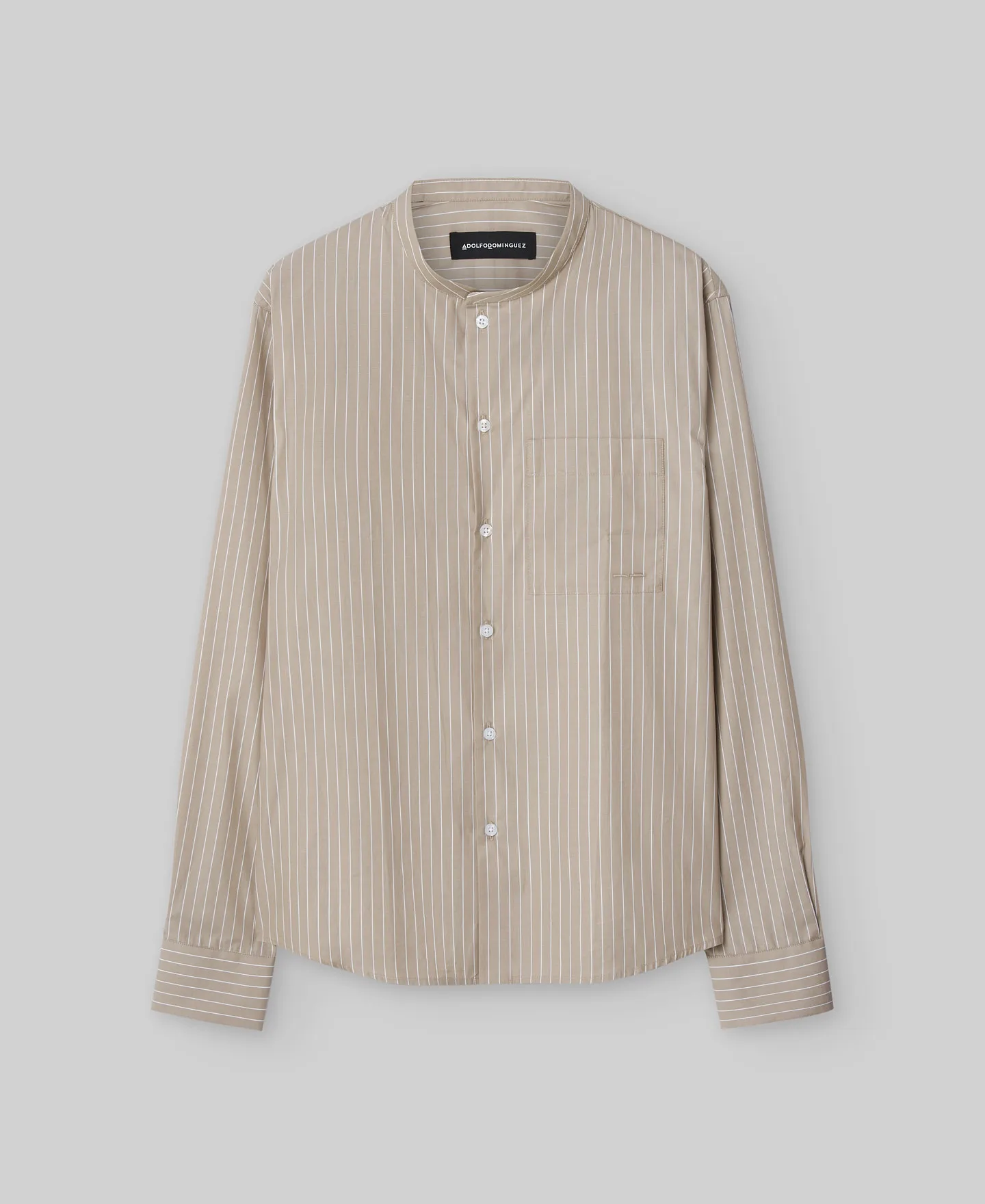 Cotton mandarin collar shirt man