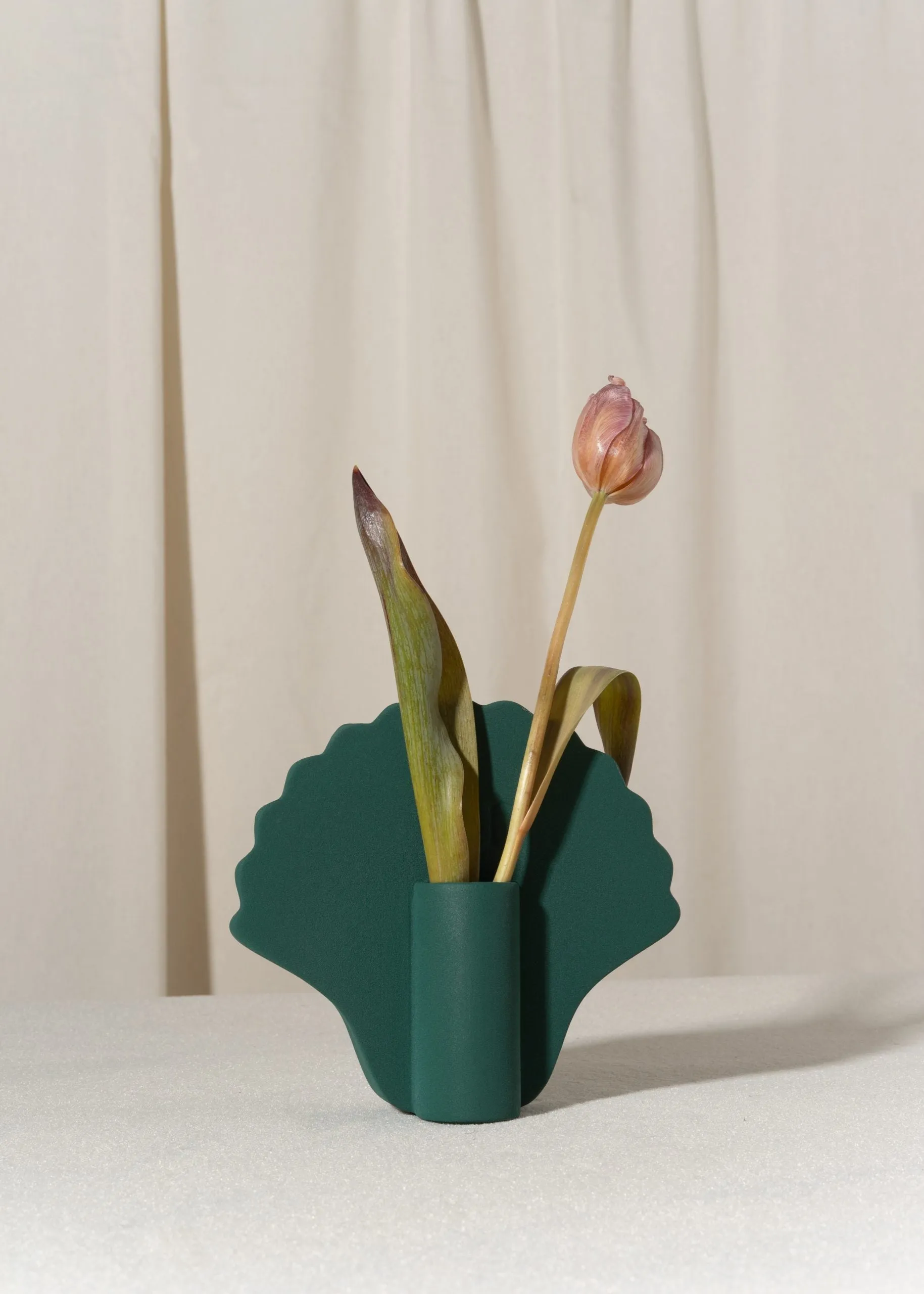 Dark Green Seashell Vase