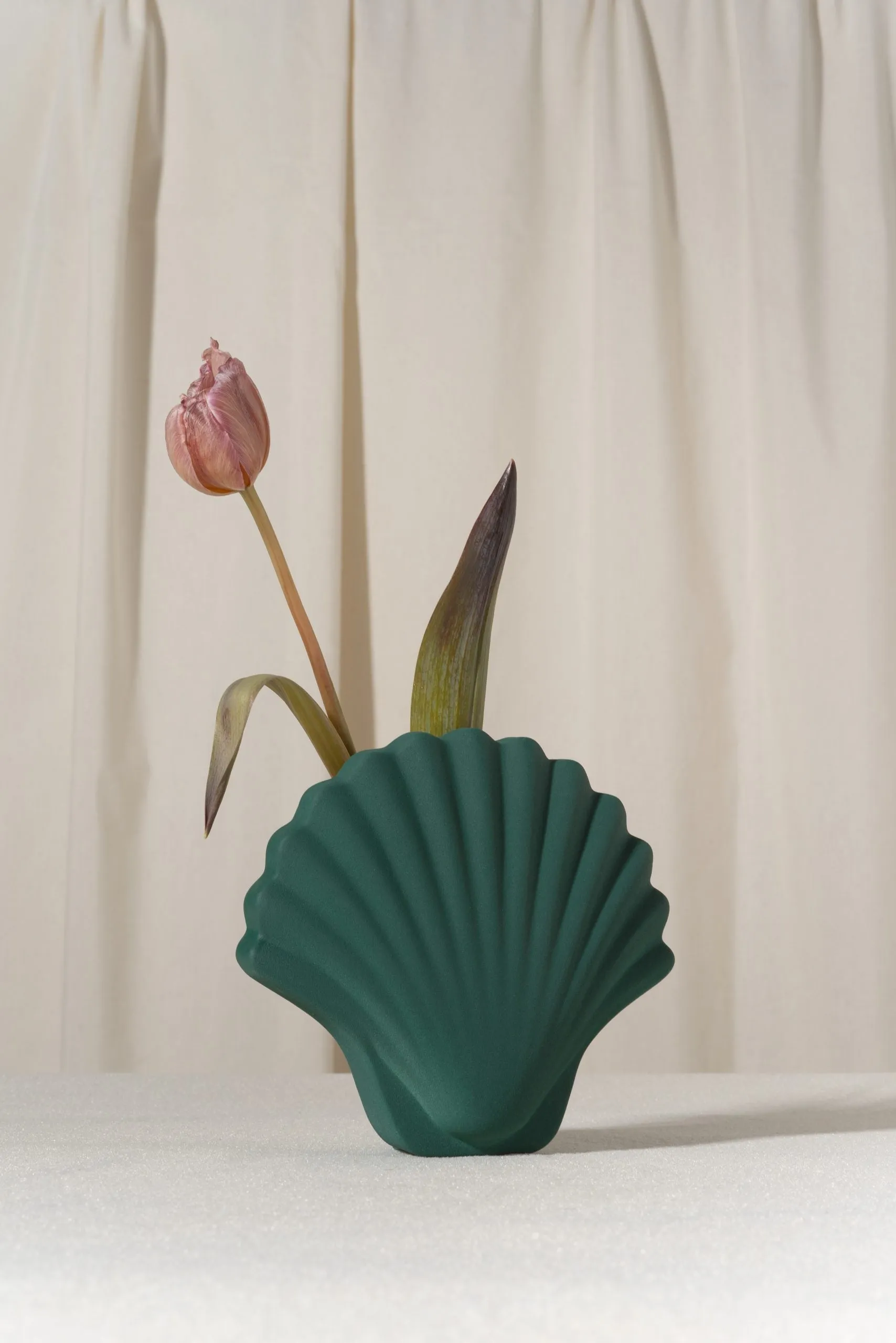 Dark Green Seashell Vase