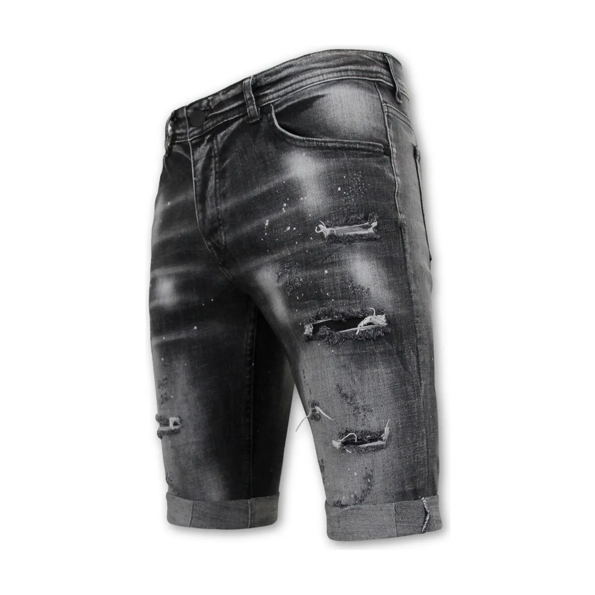 Distressed Short Stonewash Slim Fit