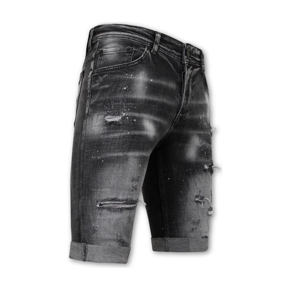 Distressed Short Stonewash Slim Fit