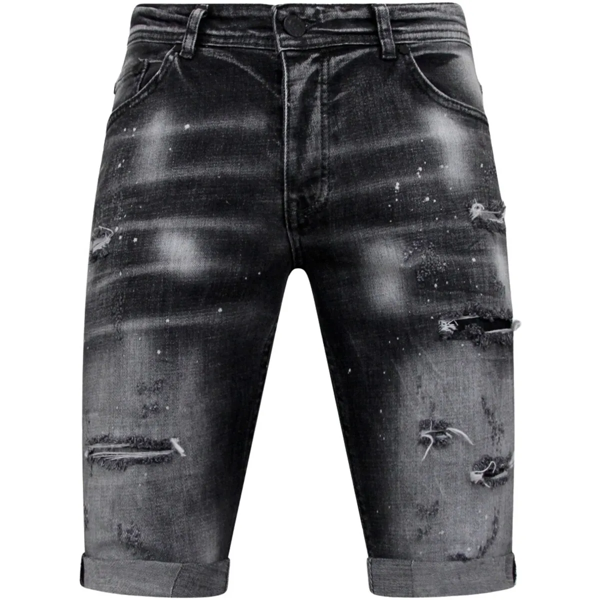 Distressed Short Stonewash Slim Fit