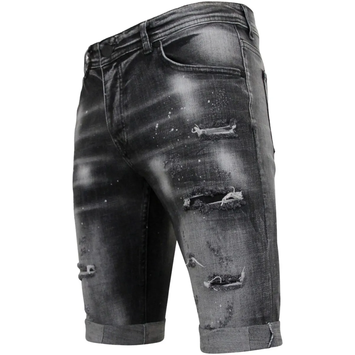 Distressed Short Stonewash Slim Fit