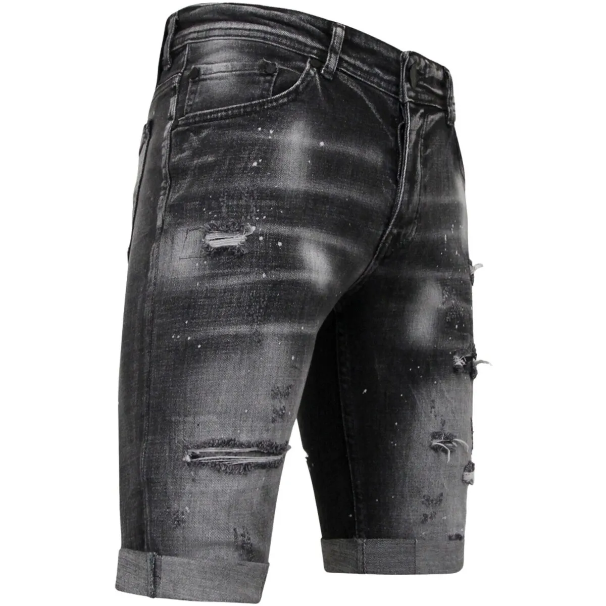 Distressed Short Stonewash Slim Fit