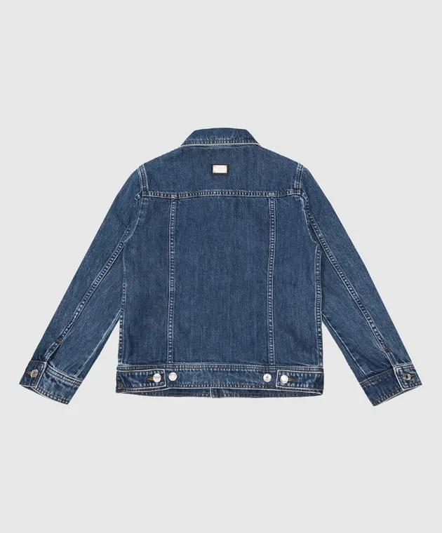 Dolce&Gabbana Children's blue denim jacket with logo