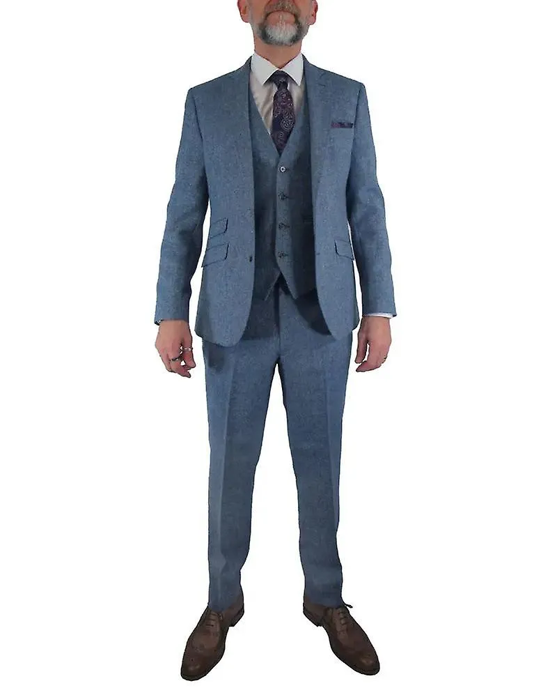 Donegal tweed suit jacket - light blue