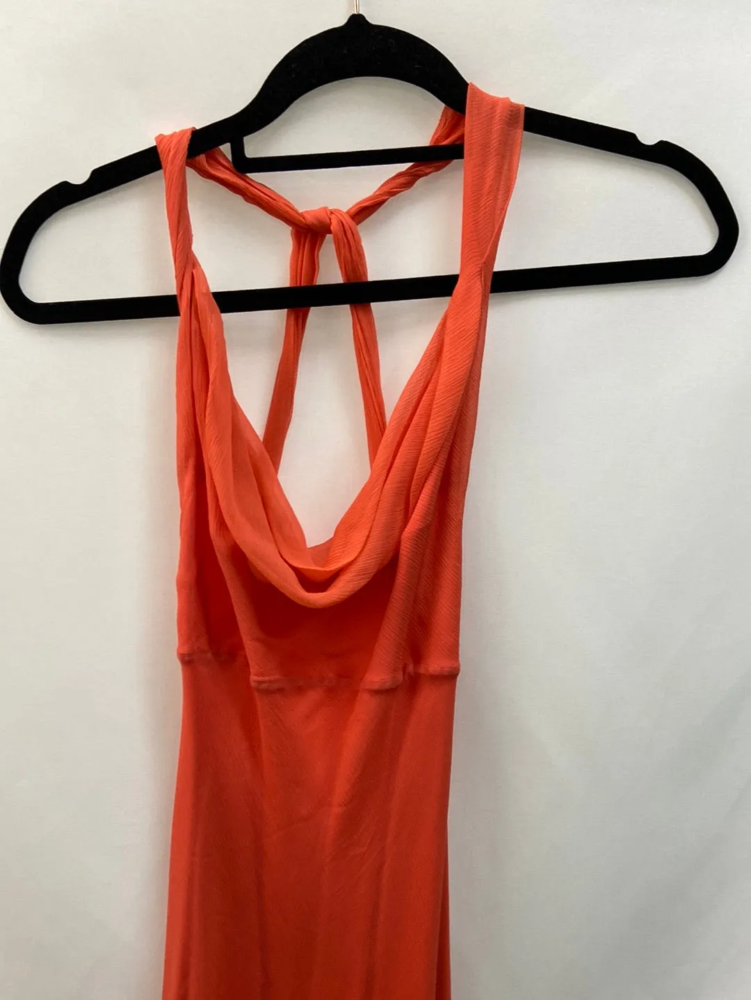 ETXART&PANNO.Vestido largo seda coral T.s