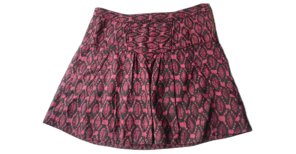 ISABEL MARANT ETOILE Minifalda de seda T0 Neuve Roja 