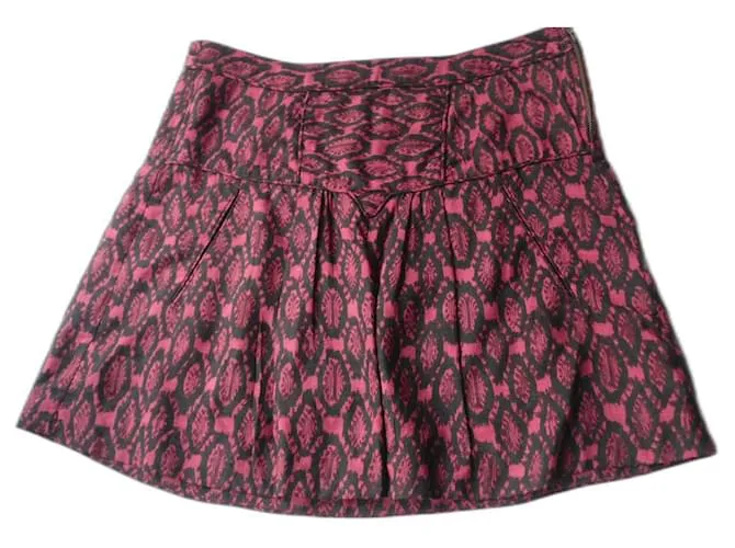 ISABEL MARANT ETOILE Minifalda de seda T0 Neuve Roja 