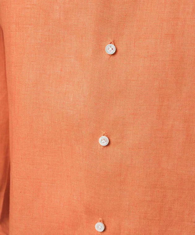 ISAIA Orange linen shirt