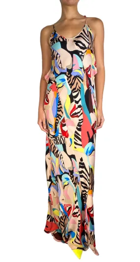 JAZMIN CHEBAR Vestido Seda Multicolor Maxi