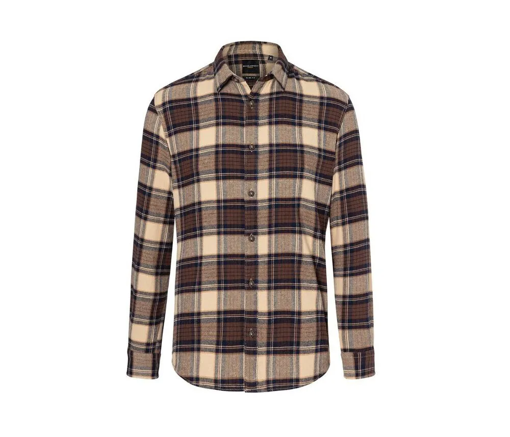 KARLOWSKY KYBM9  MEN'S CHECKED SHIRT URBANTREND  SAHARA