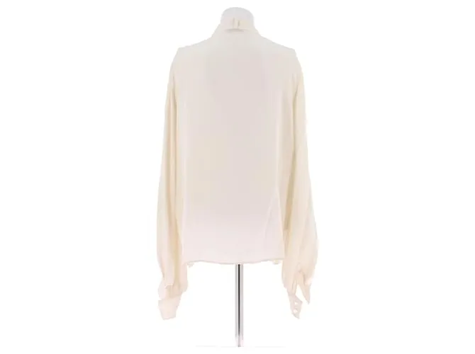 LANVIN Tops T.FR 40 Seda Blanco 