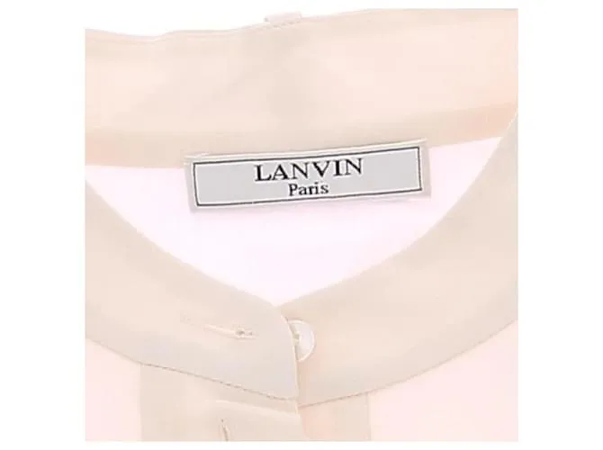 LANVIN Tops T.FR 40 Seda Blanco 