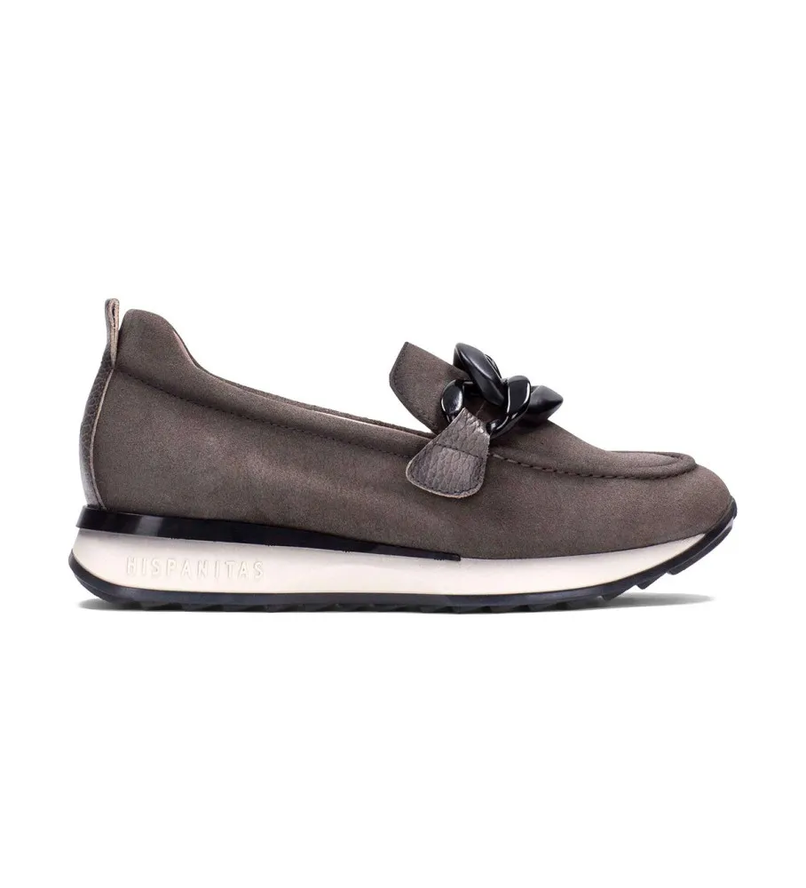 Mocasines de Piel Kate gris