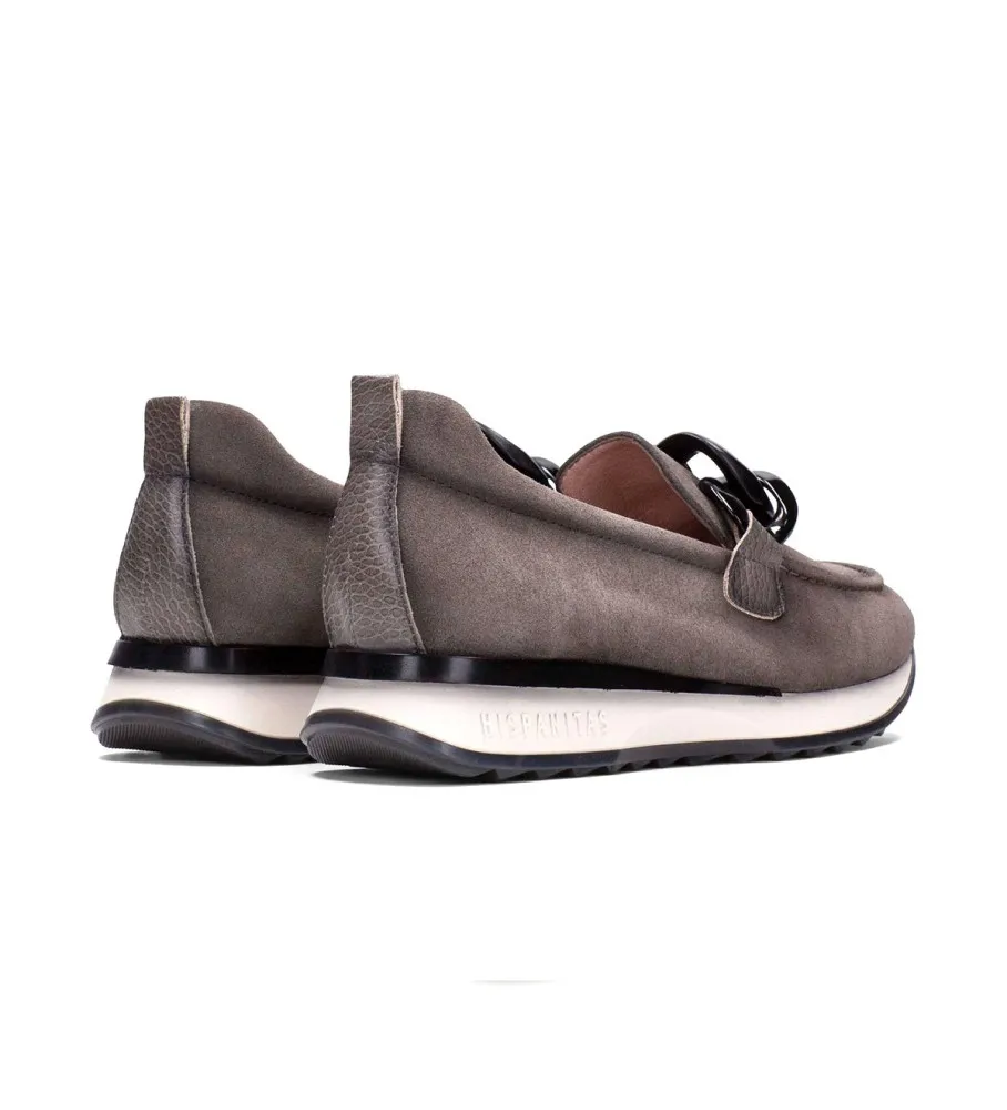 Mocasines de Piel Kate gris