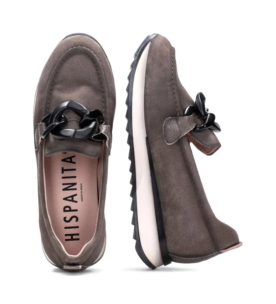 Mocasines de Piel Kate gris