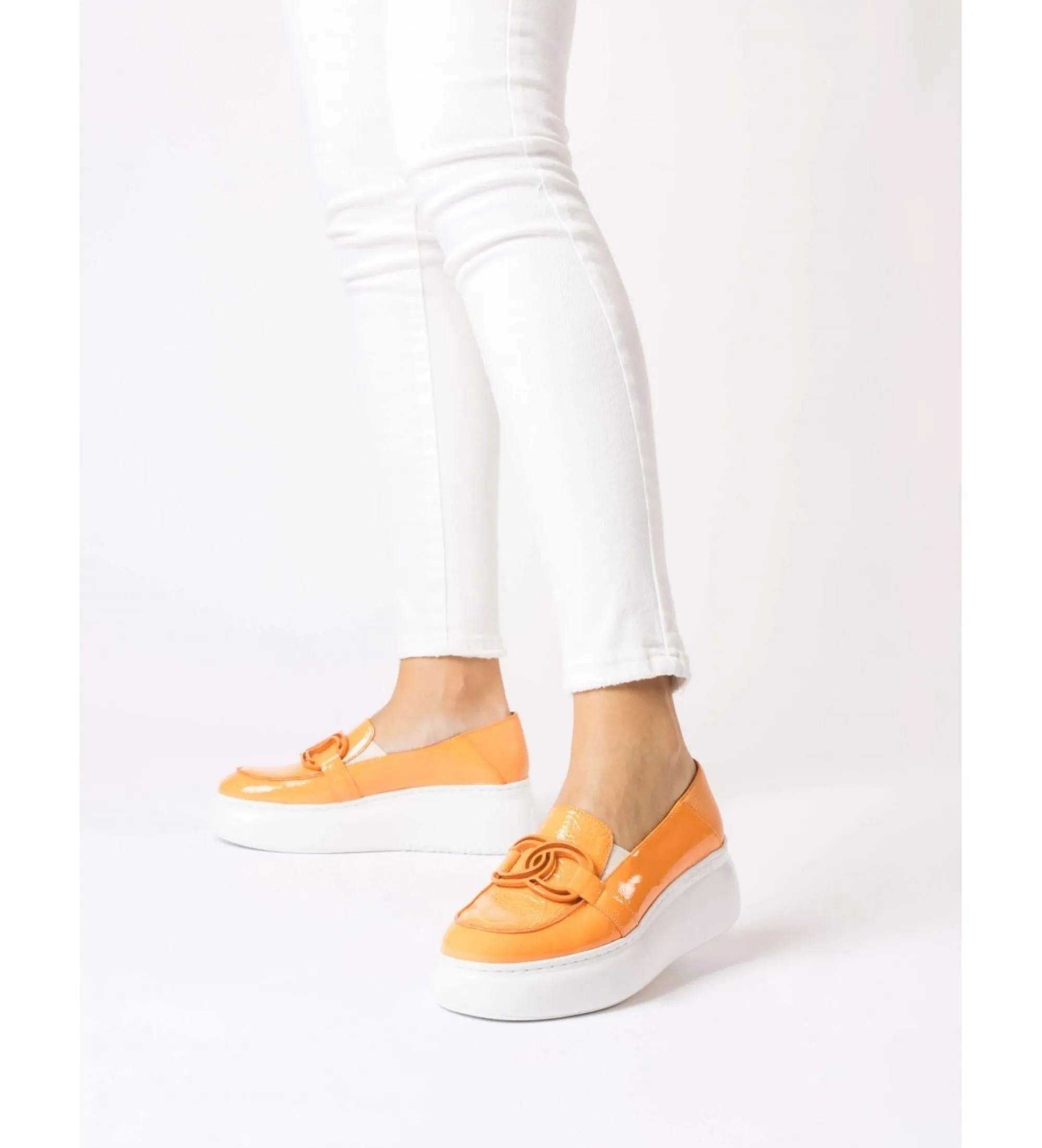 Mocasines de piel Viena naranja