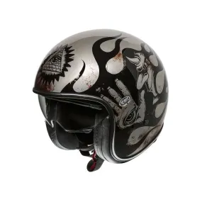 Motocicleta del vintage casco jet BD TITANIO - PREMIER