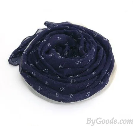 Navy Little Anchor Print Infinity Scarves