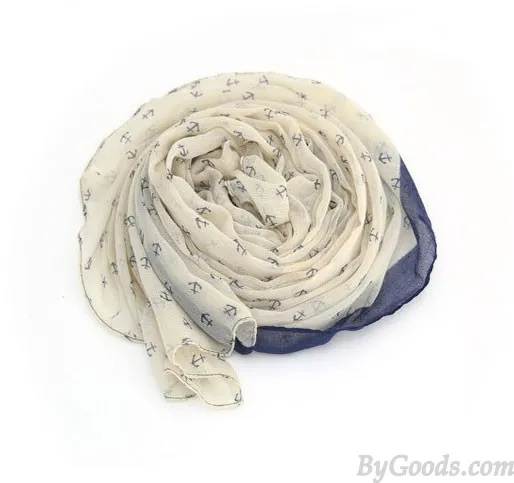 Navy Little Anchor Print Infinity Scarves