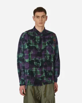 Needles 7 Cuts Wide Uneven Dye Flannel Shirt