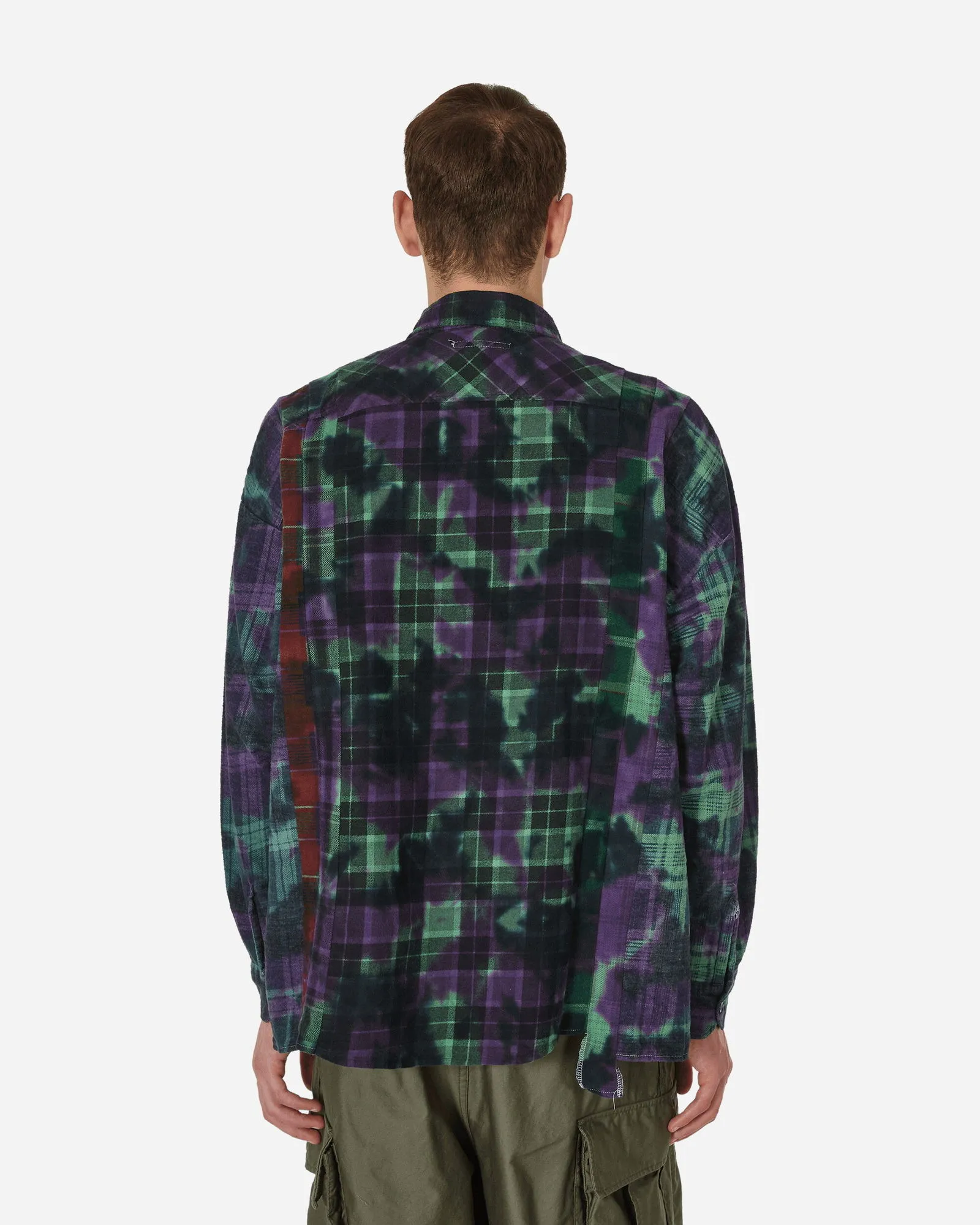 Needles 7 Cuts Wide Uneven Dye Flannel Shirt