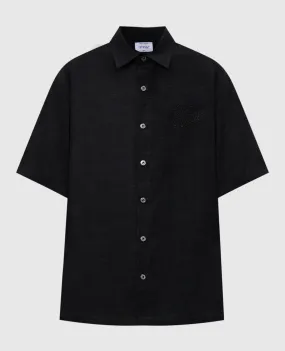 Off-White Black linen shirt with logo