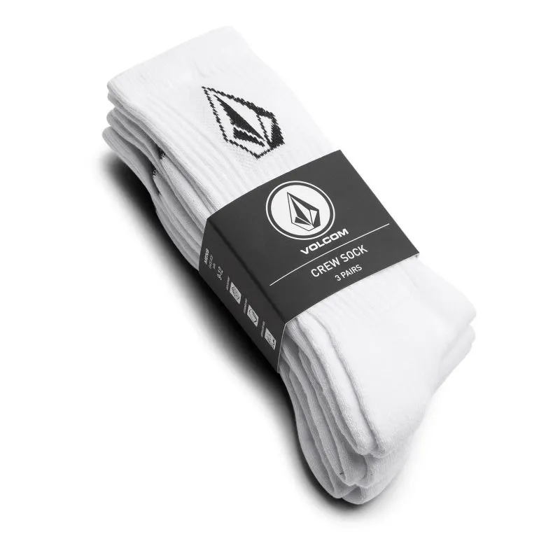 Pack de 3 calcetines de hombre Volcom Full Stone pack (Blanco)