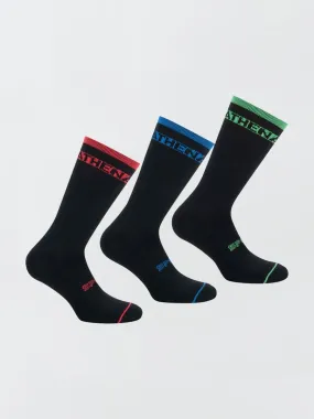 Pack de 3 pares de calcetines de largo medio 'Athena' - NEGRO